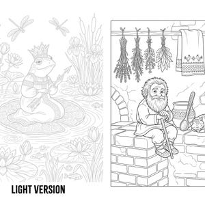 Slavic Folklore Coloring Pages | Baba Yaga Firebird Rusalka | 40 Printable Adult Coloring Sheets PDF image 2