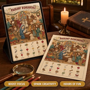 Lost in Church Hidden Object Book | Christian Activity Printable | 40 Scenes 18 Objects | Adult Faith Puzzle | Instant Download PDF image 5
