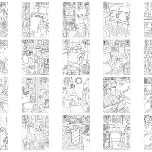 The Toilet Roll Situation Coloring Book | Funny Adult Coloring Pages | 40 Bathroom Humor Scenes | Couples Gift | Printable Instant Download image 6