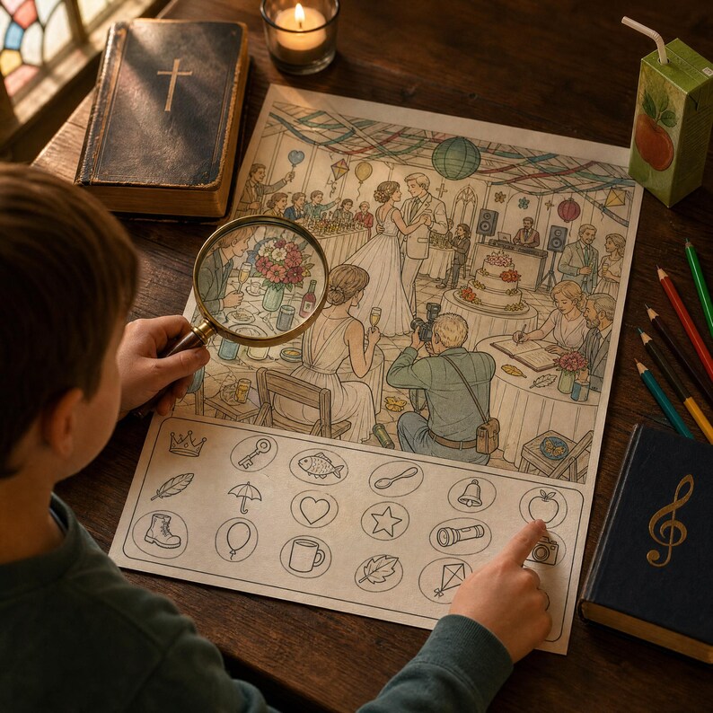 Lost in Church Hidden Object Book | Christian Activity Printable | 40 Scenes 18 Objects | Adult Faith Puzzle | Instant Download PDF image 7