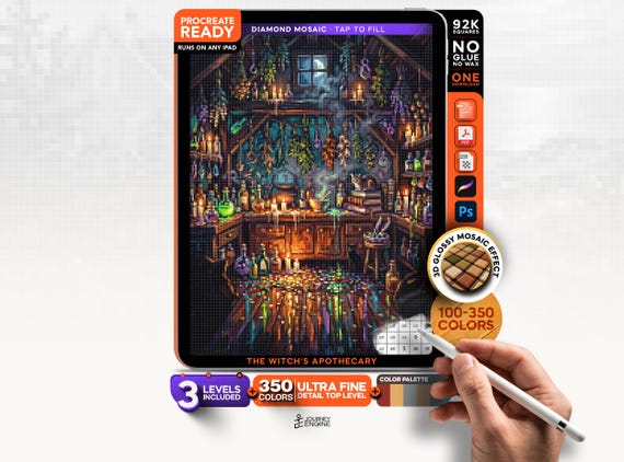 The Witch's Apothecary digital diamond painting mystery mosaic