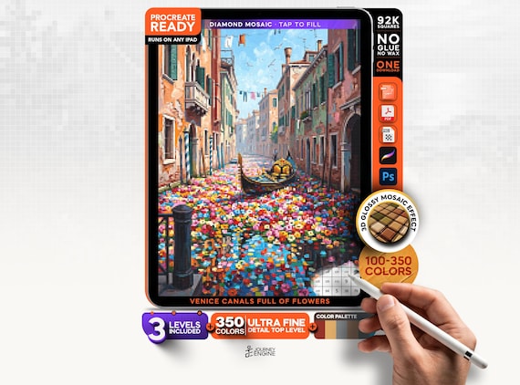 Venice Canals digital diamond painting mystery mosaic