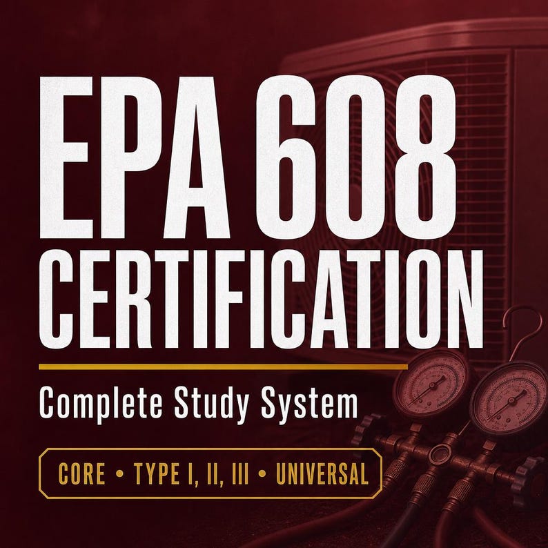 EPA 608 Certification Study System cover for HVAC refrigerant exam prep