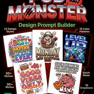 POD Design Prompt Generator | T-Shirt Graphic Prompt Builder | Print on Demand Seller Tool | AI Prompt Creator