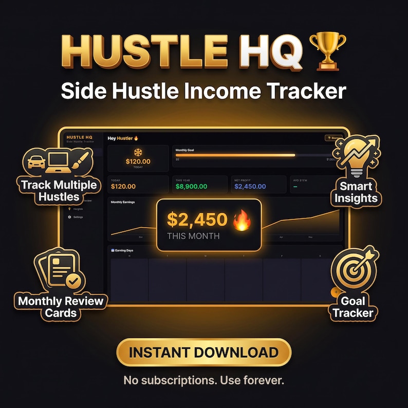 HUSTLE HQ Side Hustle Income Tracker cover