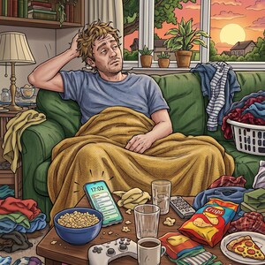 Collection « Anxiété du dimanche » | Livre de coloriage humoristique pour adultes | 40 scènes humoristiques et réalistes | Cadeau idéal pour un dimanche morose | Téléchargement instantané à imprimer image 10