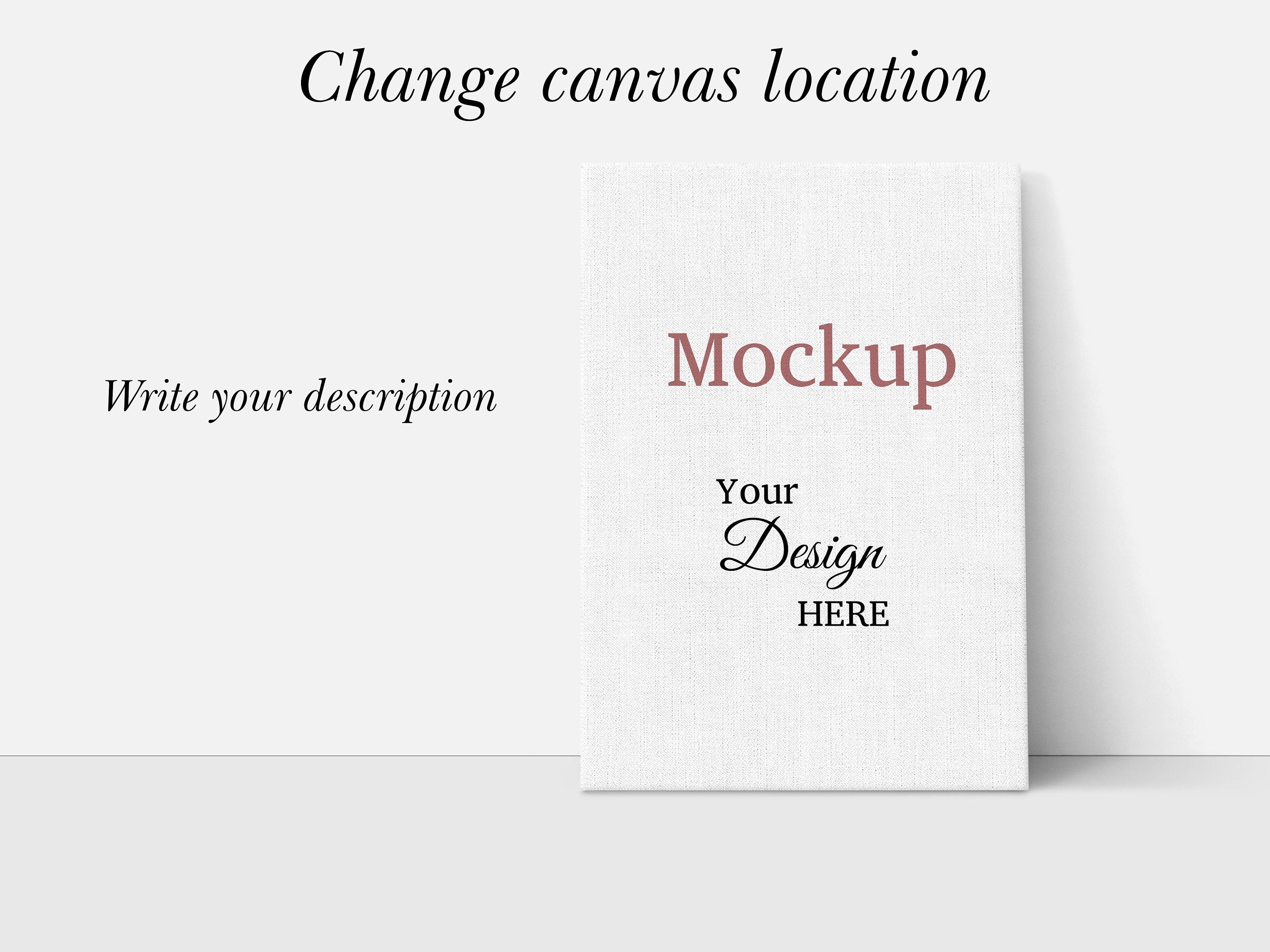 A4 Size Multiple Canvas Mockup, Gallery Canvas Mockups PSD, Vertical