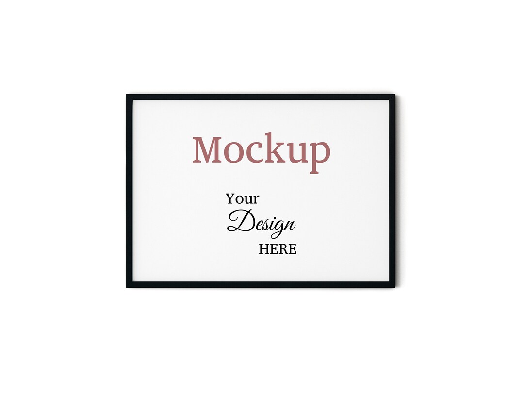 A3 Size Frame Mockup, Frame Mockups PSD, Horizontal Black Frame