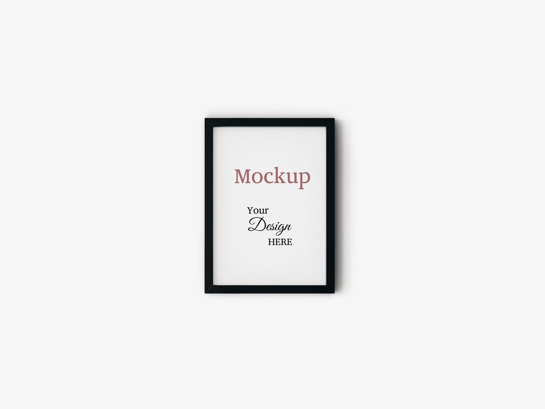 A5 Size Black Color Frame Mockup, Frame Mockups PSD, Vertical Wall