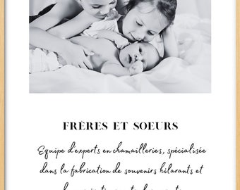 Impression de portrait de famille personnalisée Frères et soeurs