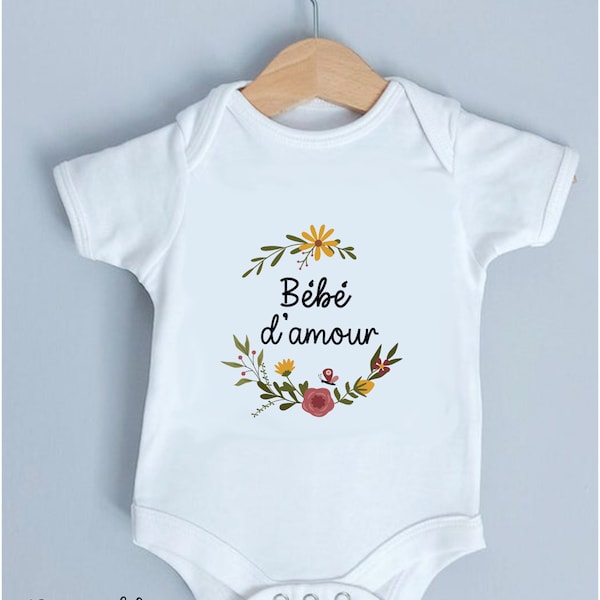 Body bébé d'amour/ cadeau de naissance/baby shower