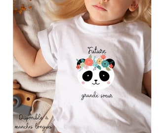 Tee shirt Future grande soeur /cadeau naissance/annonce grossesse à manches longues ou courtes/Annonce grossesse/Annonce grande soeur