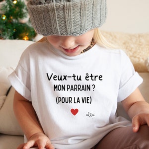 Collection marraine ou parrain t-shirt bébé et enfant cartes demande parrain marraine veux tu être mon parrainma marraine image 1