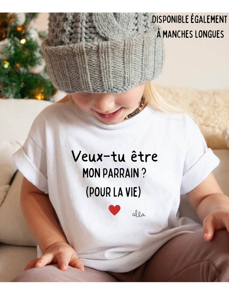 Collection marraine ou parrain t-shirt bébé et enfant cartes demande parrain marraine veux tu être mon parrainma marraine image 1