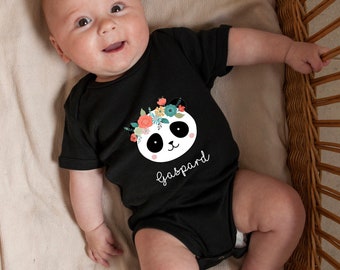 Personalized panda baby bodysuit/newborn gift/baby shower