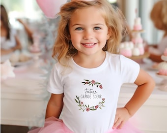 T-Shirt für große Schwester/zukünftige große Schwester/kleine Schwester – Schwangerschaftsankündigung