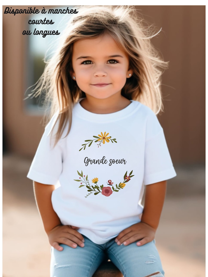 T-shirt Grand frère/grande soeur, tee shirt annonce naissance, tee shirt futur grand frère, future grande soeur/ annonce naissance maman image 2