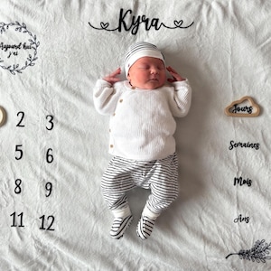 Personalized photo mat / Baby milestone blanket / Growth mat / Personalized baby gift / Personalized milestone blanket
