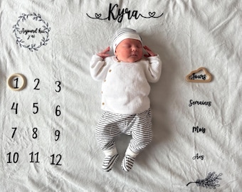 Personalized photo mat / Baby milestone blanket / Growth mat / Personalized baby gift / Personalized milestone blanket