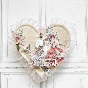 Carte de voeux de mariage en forme de coeur - pour les jeunes mariés - félicitations - enveloppe - carte 3d - salutations - le jour du mariage