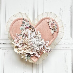 Carte de voeux de mariage en forme de coeur - pour les jeunes mariés - félicitations - enveloppe - carte 3d - salutations - le jour du mariage