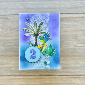 Carte d'anniversaire pour enfant avec dino - dinosaure - numéro - carte d'anniversaire - glückwunschkarte - tarjeta - tarjetapostal - tarjetadecumpleaños