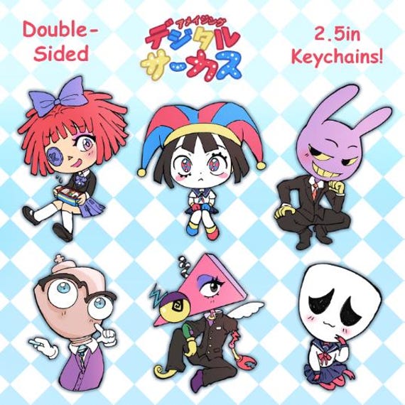 Digital Circus Anime Themed Keychains, plus Caine!