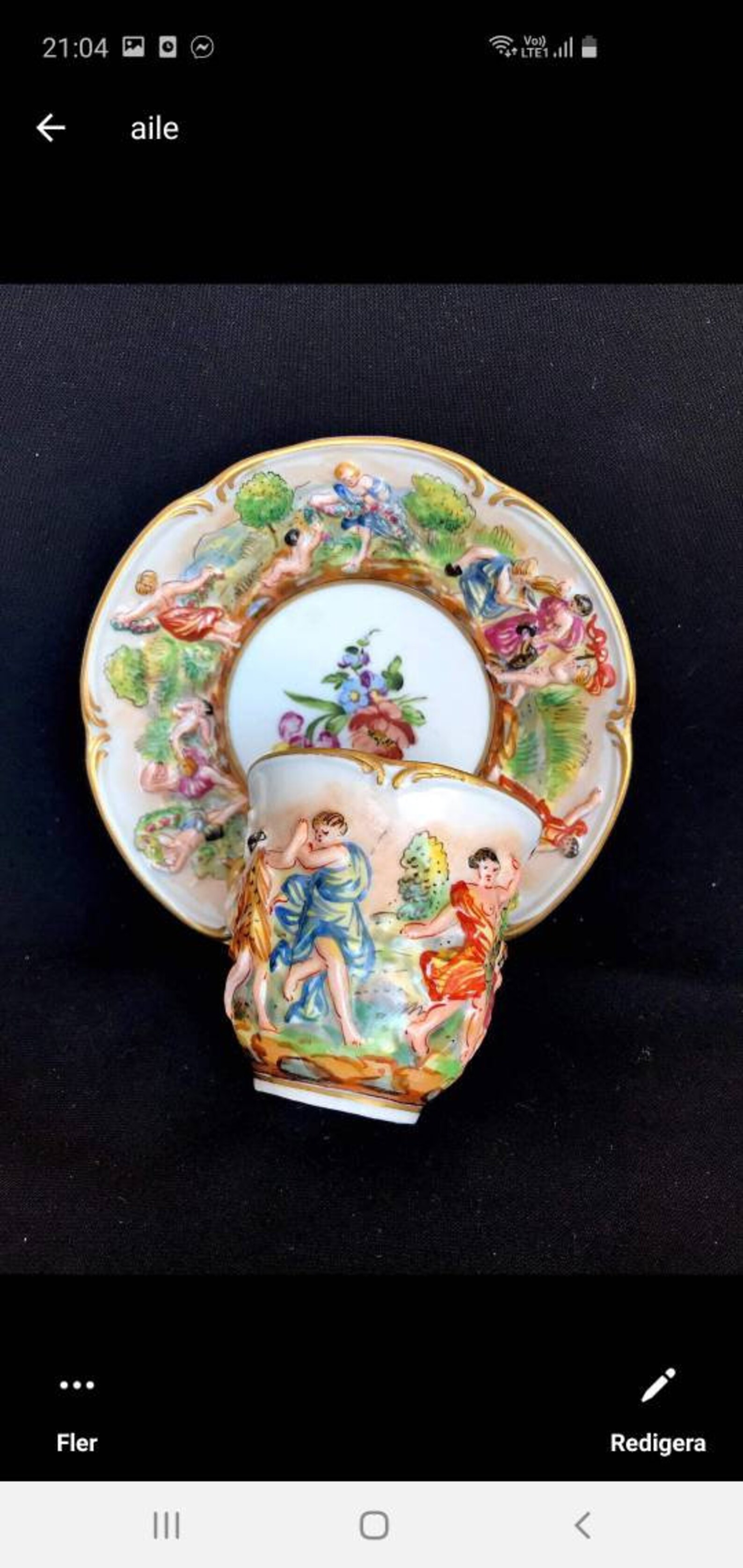 Capodimonte antique coffee cup and saucer made in Italy Etsy