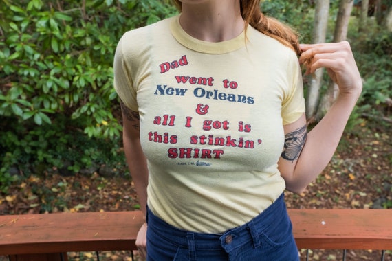 Vintage 70's New Orleans Yellow T-shirt. Size S