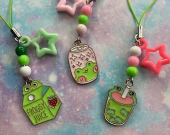 Froggy juice FROG PHONE CHARMS handmade mobile accessory cute gift