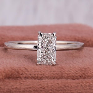 1.00 CT Radiant Cut Lab Grown Diamond Solitaire Engagement Ring, Wedding Ring, IGI Certified Radiant Diamond Ring, Anniversary Ring