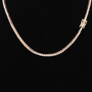 15 TCW Diamond Tennis Necklace, 18 inch Diamond Tennis Necklace, 14K Gold Lab Grown Diamond Necklace, Beautiful White Diamonds, Gift Idea.