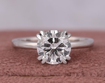2 Carat Round Lab Diamond Engagement Ring IGI Certified White Gold Solitaire
