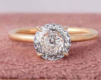 1-3 CT Portuguese Cut Lab Grown Diamond Solitaire Ring (14K Gold)