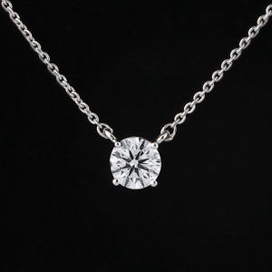Lab Grown Diamond Solitaire Pendant: 14K Gold Dainty Necklace