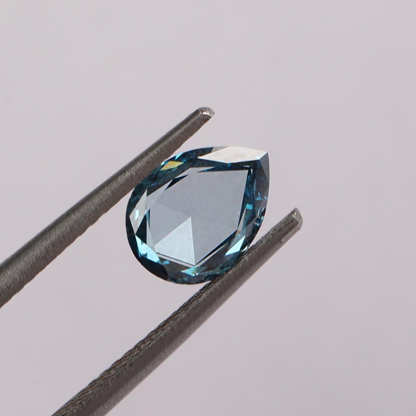 3.00ct VIVID BLUE クッションカットラボグロウンダイヤモンド 3.00 
