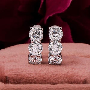 Lab Grown Chunky Diamond Huggie Earring, Wide Diamond Huggie Earring, Hoop Earring, Lab Grown Diamond Hoop Earring, Diamond Earring, Single