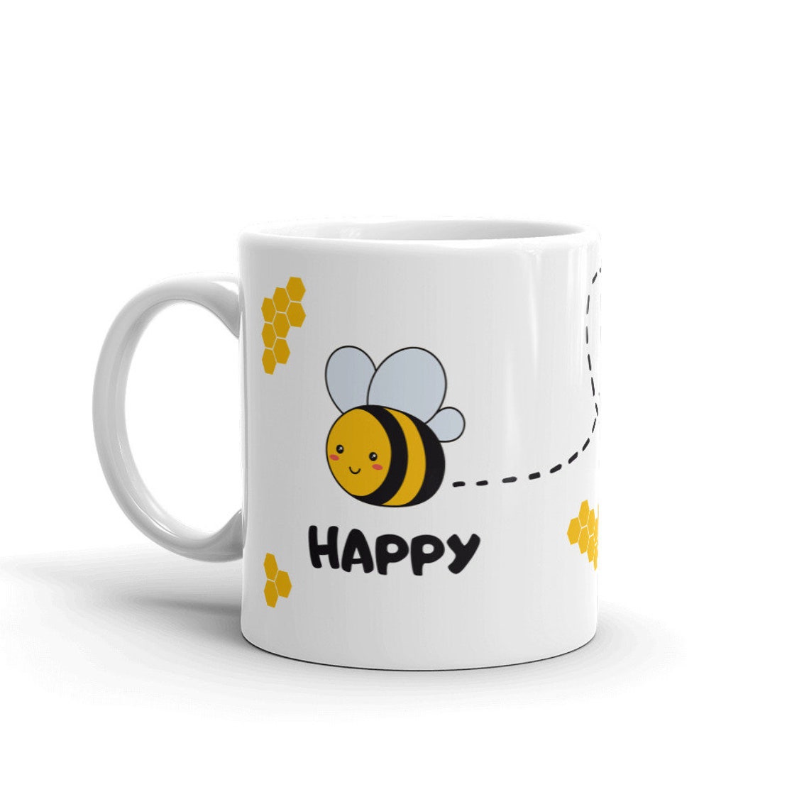 Bee Happy Mug Coffee tea cocoa mug Happiness positive vibes | Etsy