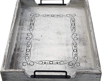 Booleaf Decorative Tray Heart Swirl Design