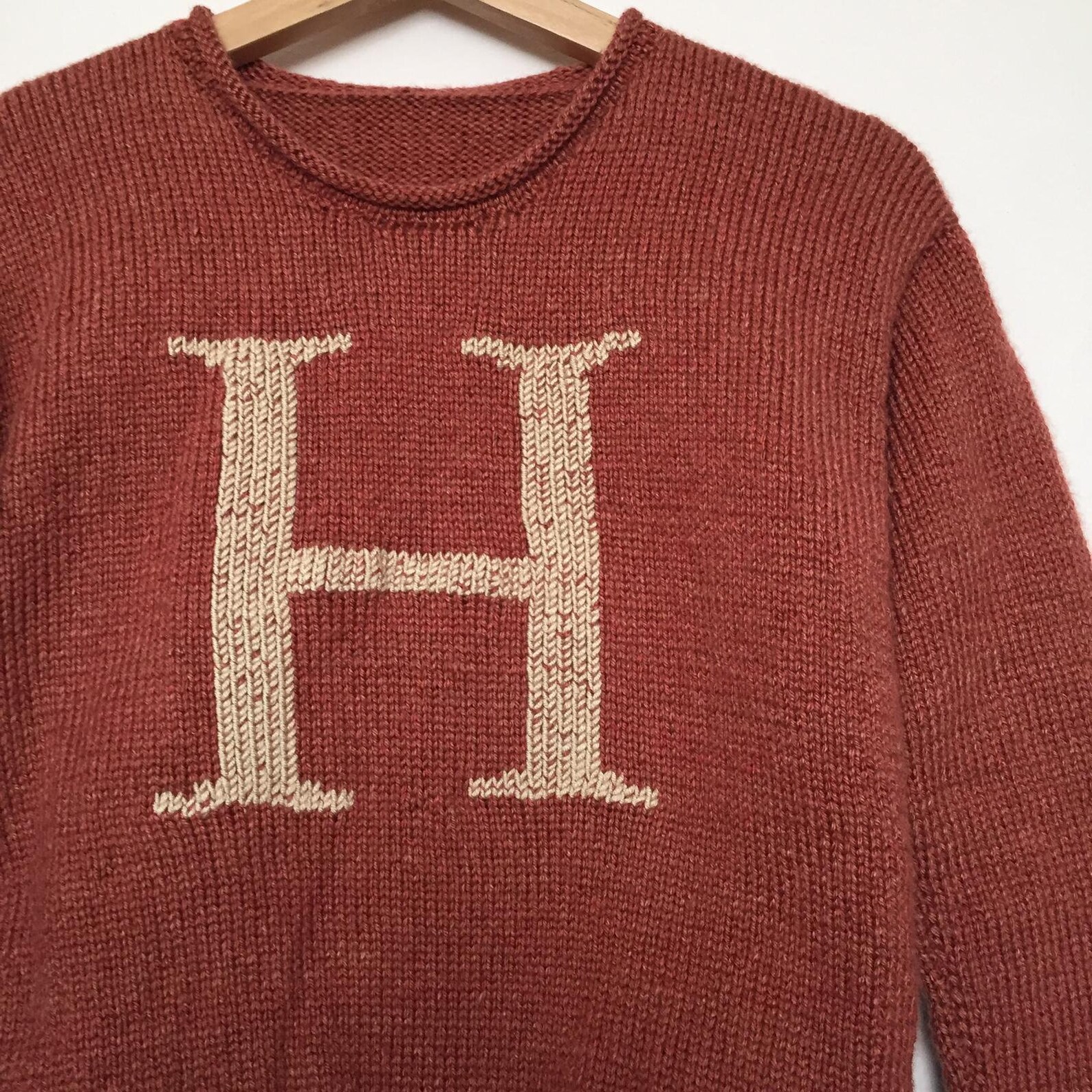 Knitted Weasley Sweater Knitted Monogram Jumper Harry | Etsy