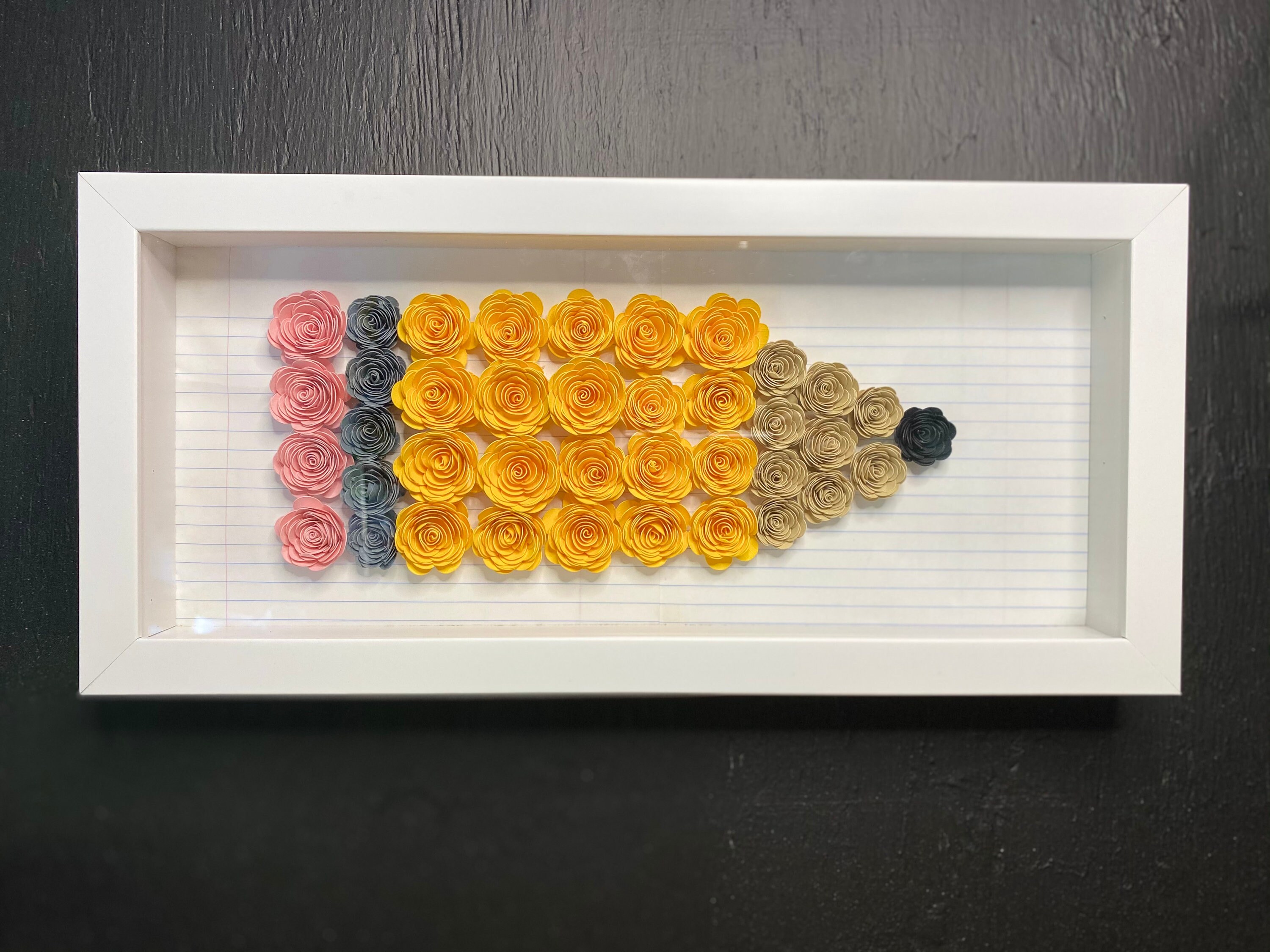 Teacher Rolled Flower Pencil Shadow Box Etsy
