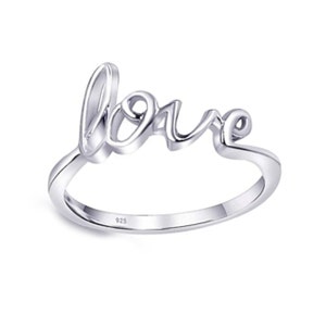 Sterling silver Dainty Love Ring - Silver Ring - Dainty Ring - I Love You Ring - Love Toe Ring - Friendship Ring - Promise Ring - For Gift