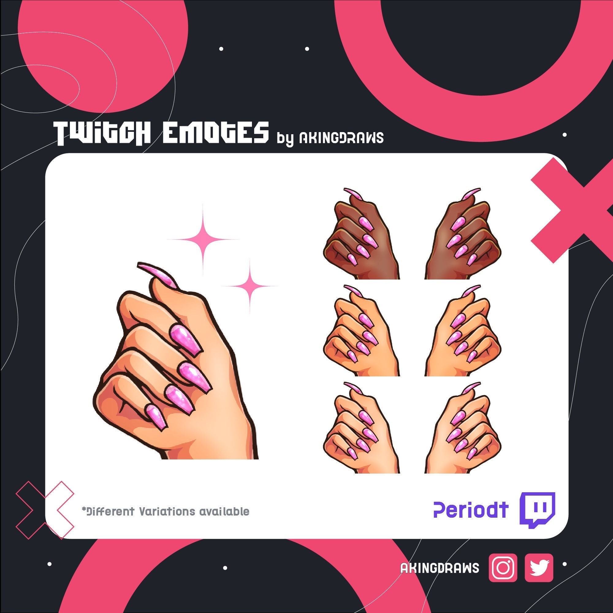 Twitch Emotes Set Periodt Meme Emote Different Skin Tones Etsy Ireland