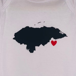 Honduras HN Country Map Baby One Piece, Honduras Toddler Shirt, Honduras Kids Gift, Honduras Pride Bodysuit Romper, Honduran Kids TShirt
