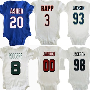 Customized Football Infant Outfit, Newborn FB Football Baby Shirt, Kids Game Jerseys, Team Replica Football Jersey Infant Toddlers Fan Gear