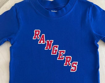 Custom New York Rangers One Piece, NY Rangers Away Hockey Jersey, Royal Blue Rangers Toddler TShirt, Ice Hockey Sports Custom Outfit