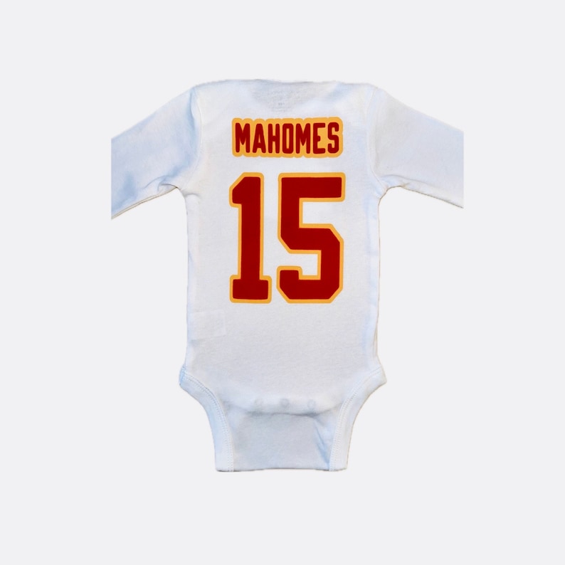 Custom Kansas City Football Kids Jersey Shirt Personalized KC Kansas City Baby Football Jersey Customized Kansas Football Toddler Tee image 2