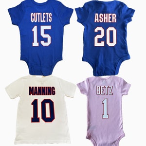 Custom NY Baby Football Jersey Personalized New York Football Kids Jersey Customized New York Football Youth Shirt Football Toddler TShirt