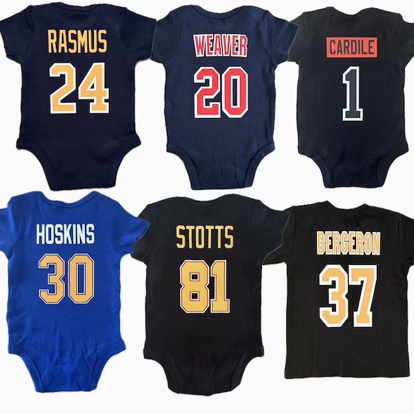 Custom Kids Hockey Jersey Shirt Personalized Team, Name & Number Customized Youth Hockey Tshirt Toddler Sports Jersey Infant Baby Fan Tee