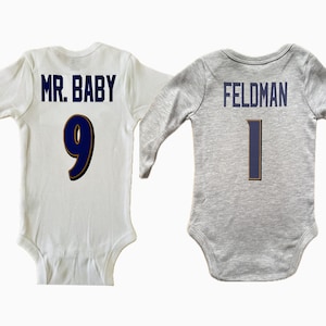 Custom Baltimore Football Kids Jersey Shirt Personalized Baby Baltimore Infant Football Bodysuit Baltimore Maryland Preschool Toddler Tshirt